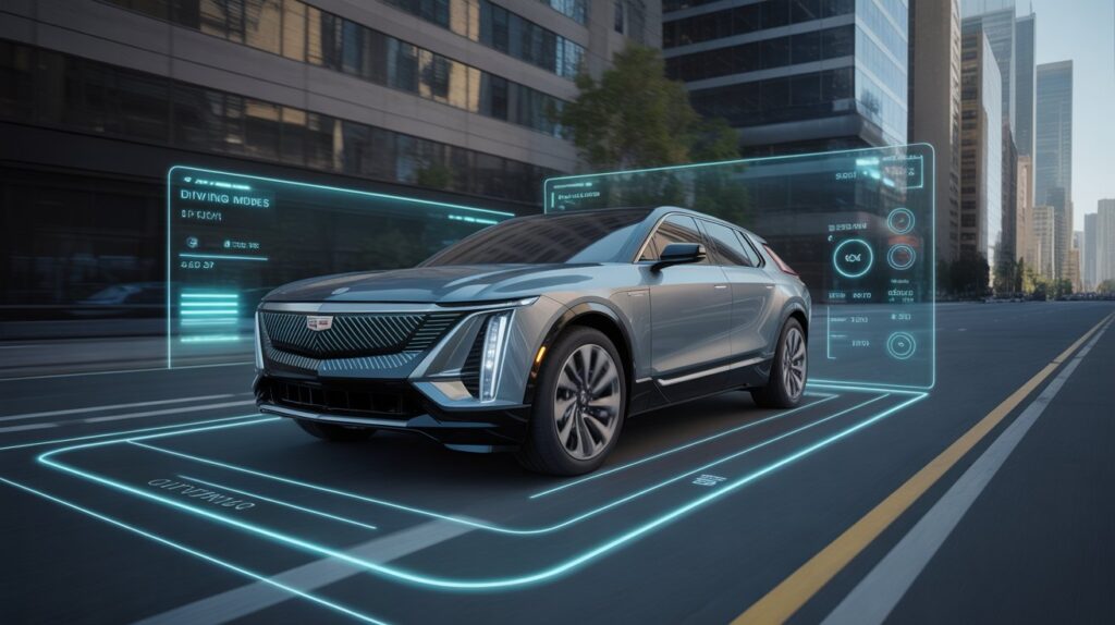 do the driving modes in cadillac lyriq offer different ranges or battery usages?